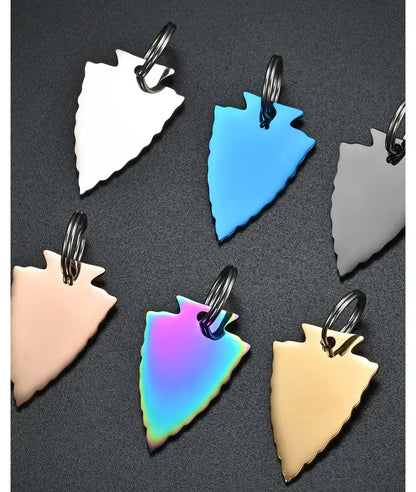 38*25mm Stainless Steel Engravable Triangle Shield Shape Cat Dog Tags ( pk of 10 ) / KT0047