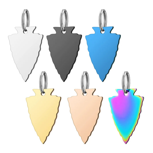 38*25mm Stainless Steel Engravable Triangle Shield Shape Cat Dog Tags ( pk of 10 ) / KT0047
