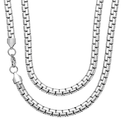 Stainless Steel Round Box Chain Necklace ( Pk of 10 ) / KJ0223