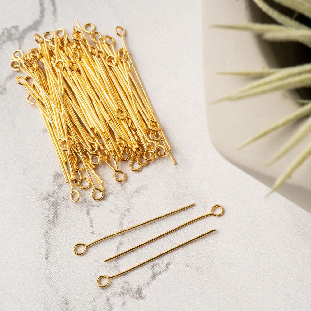 0.5-0.6mm Gold Plated Jewelry Jaking Eye Pins (pack-of-400)