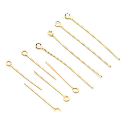 0.7-1mm Stainless Steel Gold Plated Jewelry Making Eye Pins (Pack of 400)