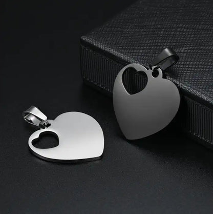 30*30mm Stainless Steel Hollow Heart Engravable Cat Dog Tags ( pk of 10 ) / KT0031