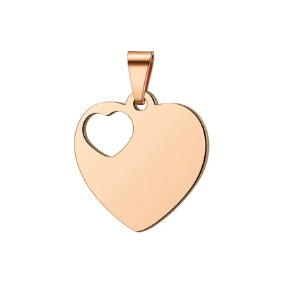 30*30mm Stainless Steel Hollow Heart Engravable Cat Dog Tags ( pk of 10 ) / KT0031