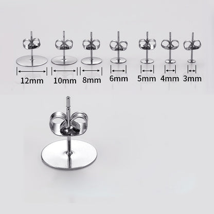 Stainless Steel Jewelry Making Earring Findings Earring Plugs ( pack of 100) / KJ0023