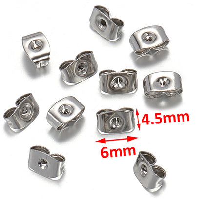 Stainless Steel Jewelry Making Earring Findings Earring Plugs ( pack of 100) / KJ0023