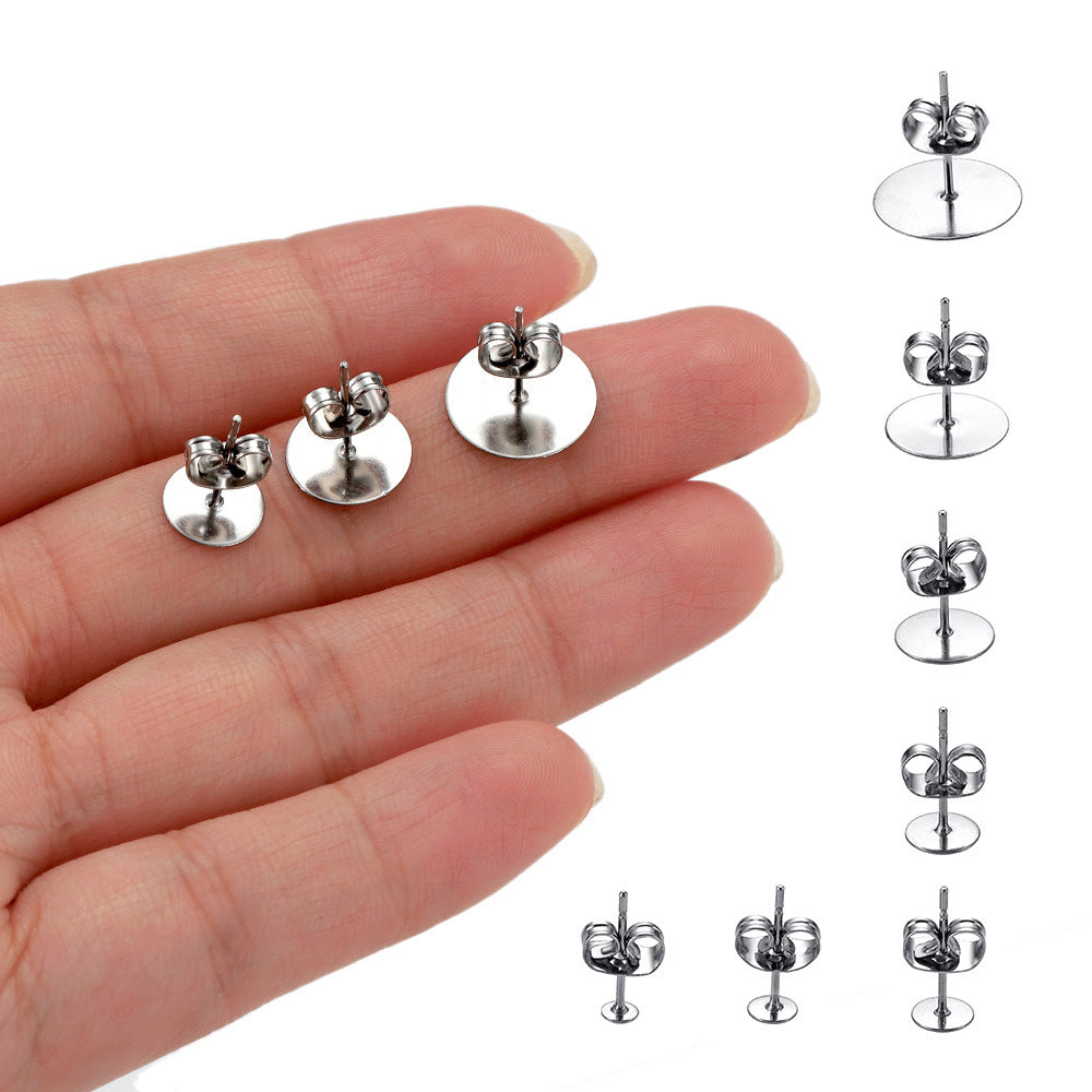 Stainless Steel Jewelry Making Earring Findings Earring Plugs ( pack of 100) / KJ0023