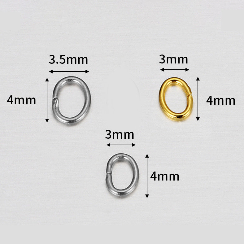 3x4mm Oval Stainless Steel Jump Rings ( pk of 100 )