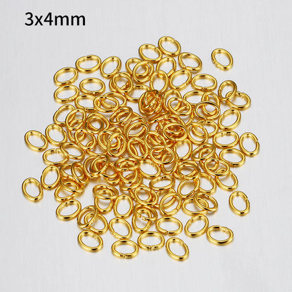 3x4mm Oval Stainless Steel Jump Rings ( pk of 100 )