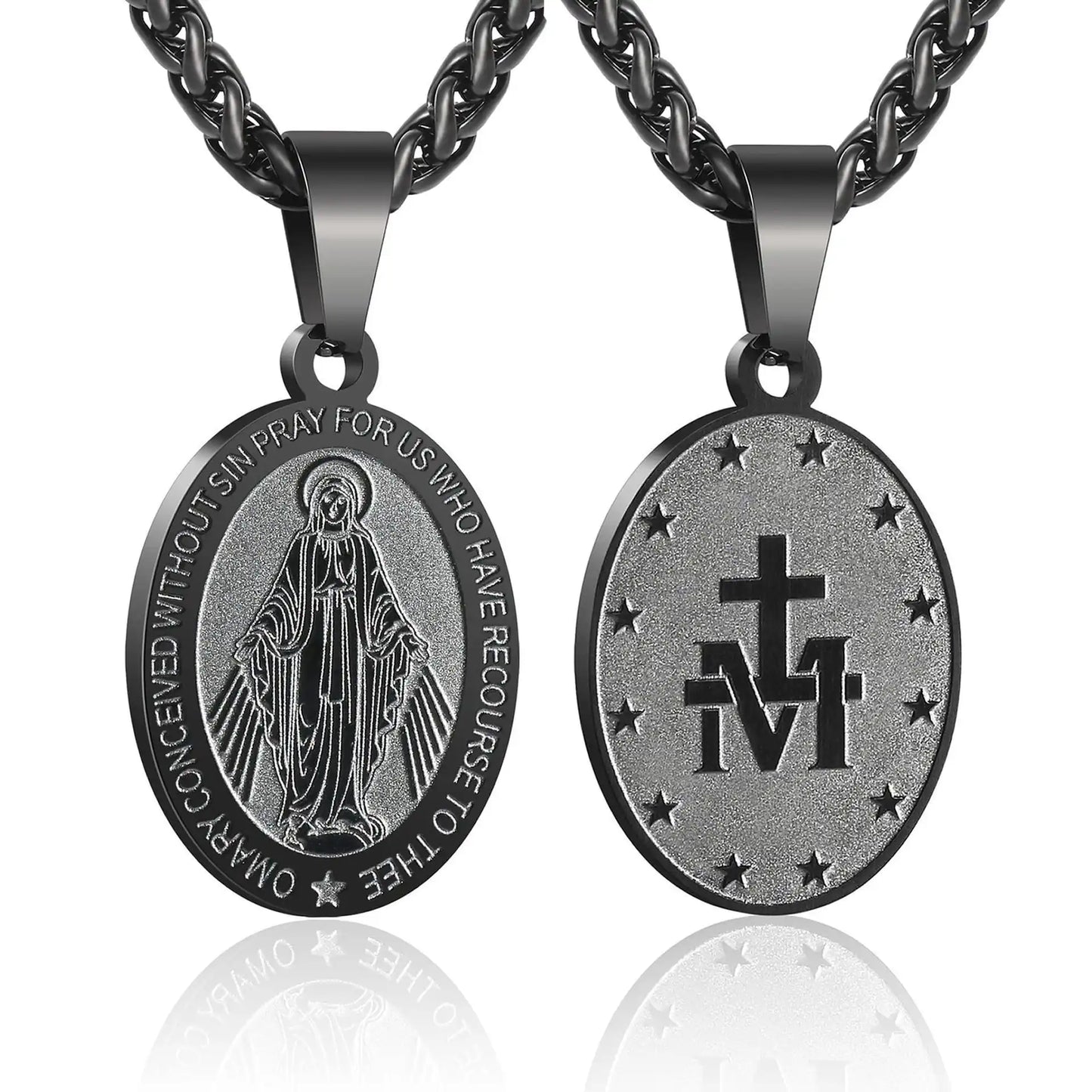 Stainless Steel Minimalist Cross Religious Pendant Necklace / 25005003