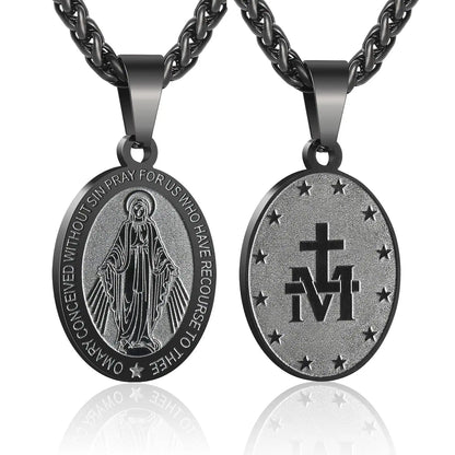 Stainless Steel Minimalist Cross Religious Pendant Necklace / 25005003