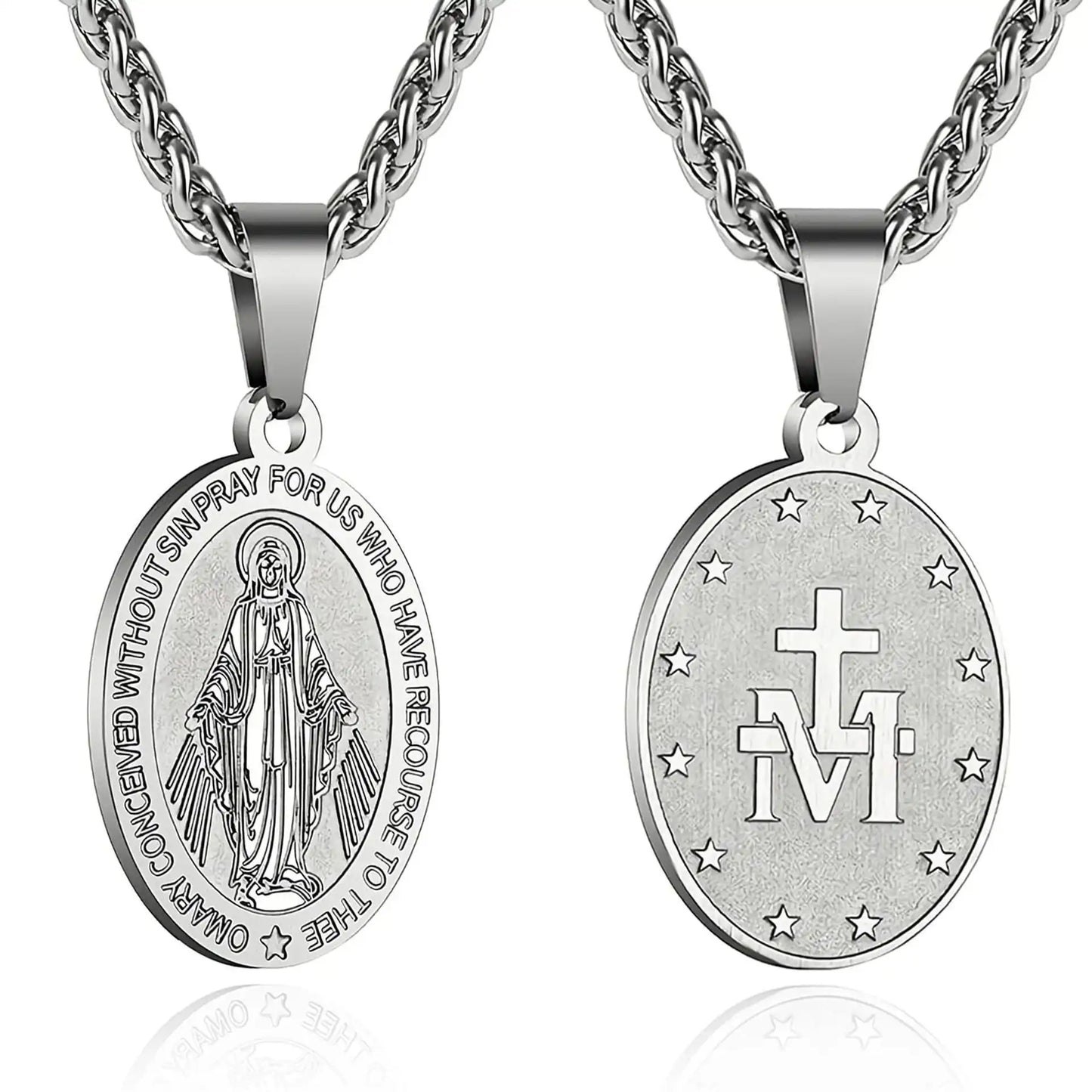 Stainless Steel Minimalist Cross Religious Pendant Necklace / 25005003