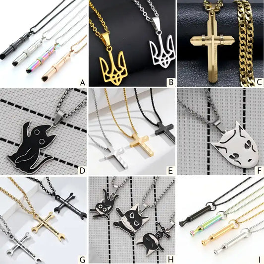 Stainless Steel Minimalist Pendant Necklace / 25005002