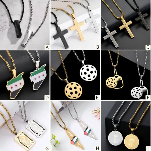 Stainless Steel Minimalist Religious Pendant Necklace / 25005004