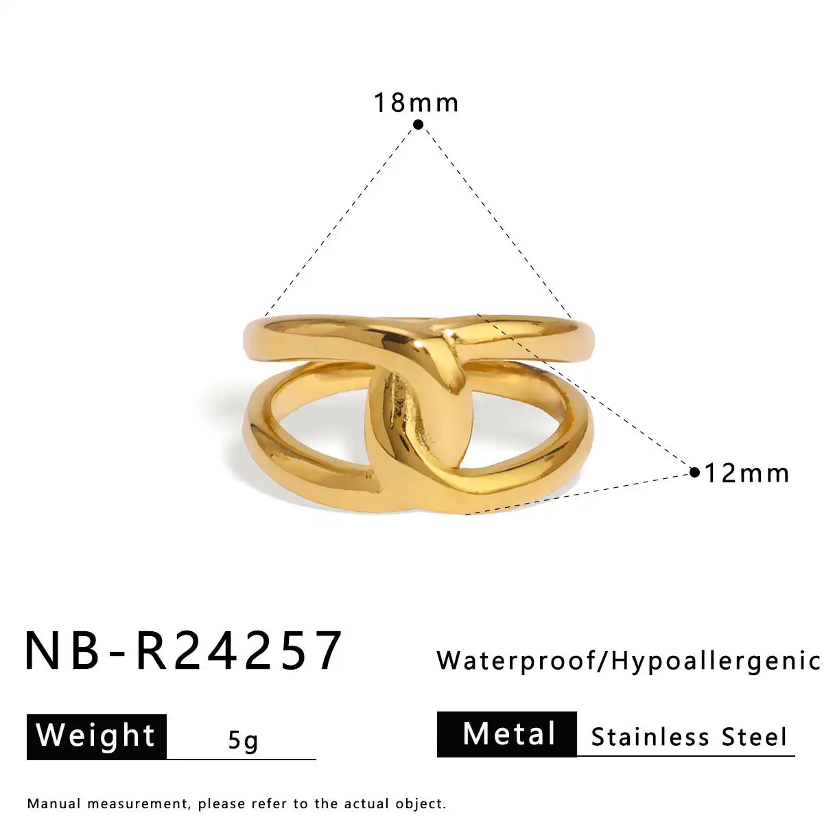 Stainless Steel Ocean-style with shell, flower, leaf and line hollow-out Rings  / 25204009