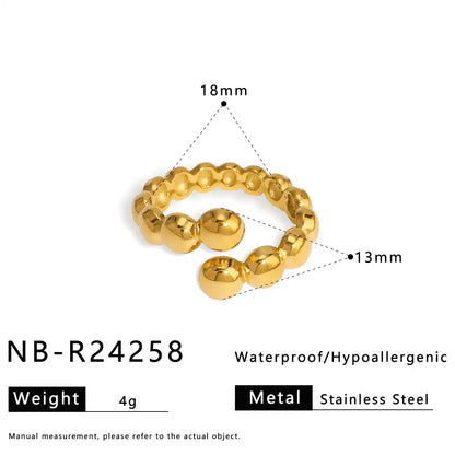 Stainless Steel Ocean-style with shell, flower, leaf and line hollow-out Rings  / 25204009
