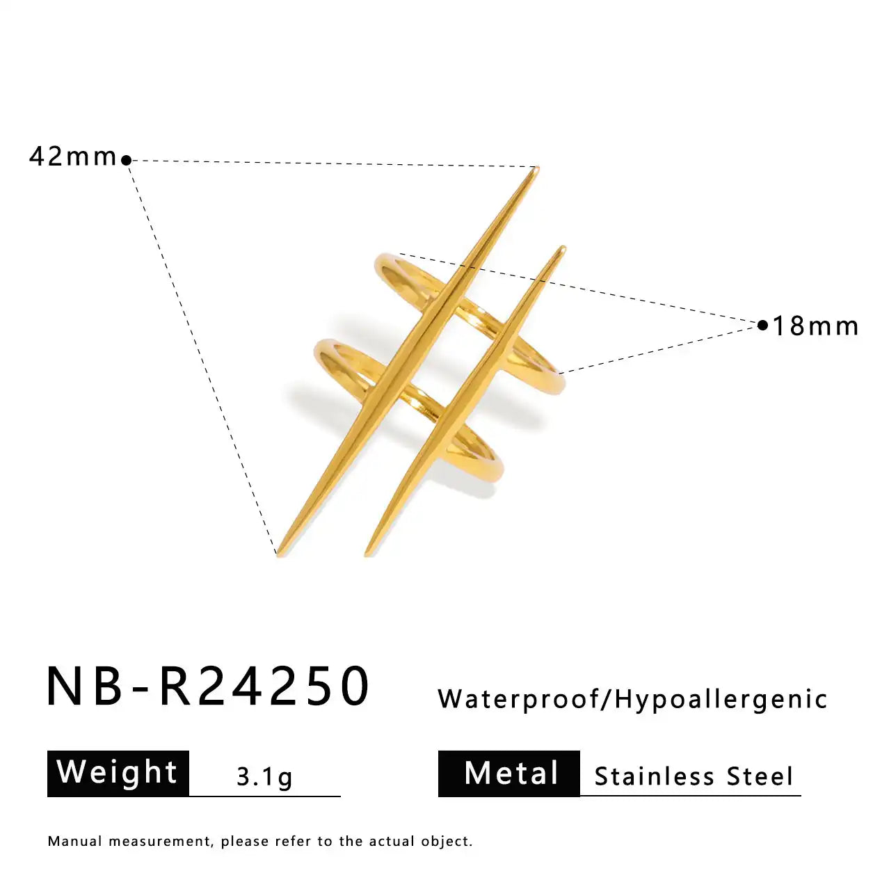 Stainless Steel Ocean-style with shell, flower, leaf and line hollow-out Rings  / 25204009