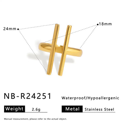 Stainless Steel Ocean-style with shell, flower, leaf and line hollow-out Rings  / 25204009