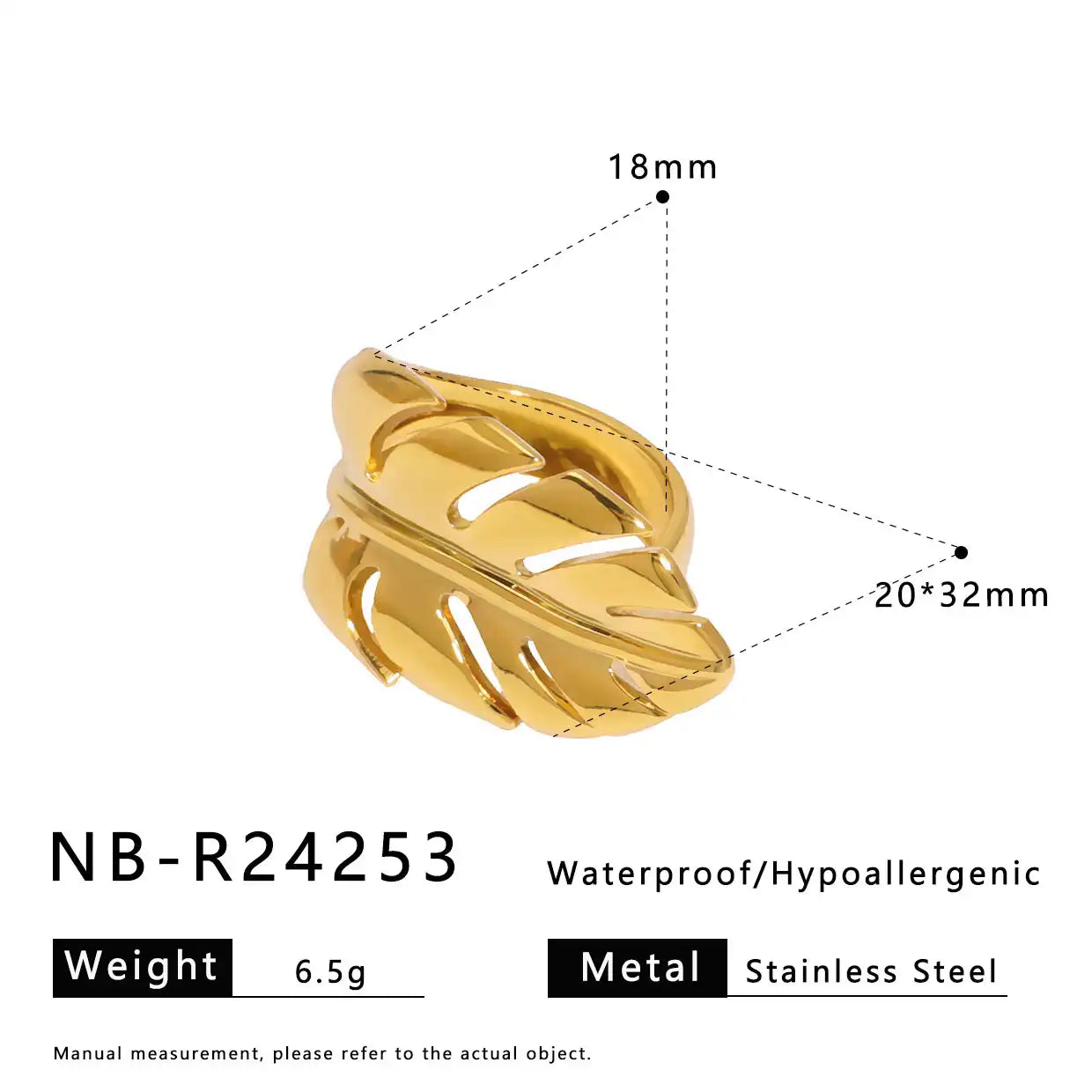 Stainless Steel Ocean-style with shell, flower, leaf and line hollow-out Rings  / 25204009