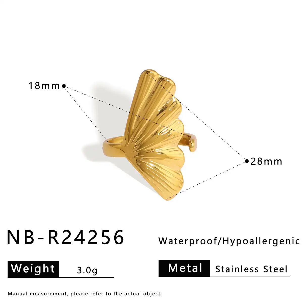 Stainless Steel Ocean-style with shell, flower, leaf and line hollow-out Rings  / 25204009