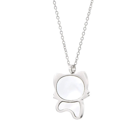 Stainless Steel Shell Inlay Pendant Necklace / KJ0258