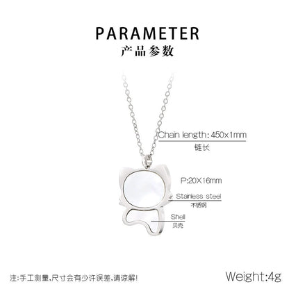 Stainless Steel Shell Inlay Pendant Necklace / KJ0258