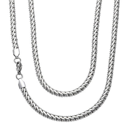 5mm Stainless Steel Simple Cuban Chain Chain Necklace / KJ0226