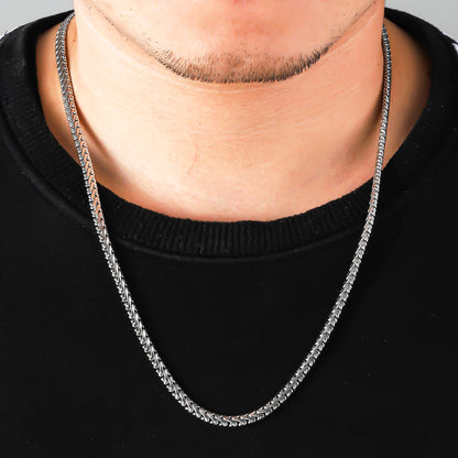 5mm Stainless Steel Simple Cuban Chain Chain Necklace / KJ0226