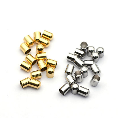 Gold Plated Round Head Crimp End Caps (pack of 200) / CC0001