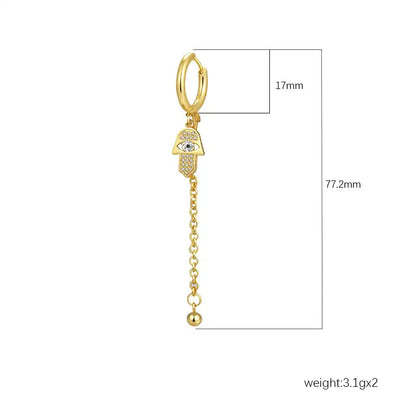 Stainless Steel Tassel Earrings Women's Trendy 18K Dangle Earrings / 25104013