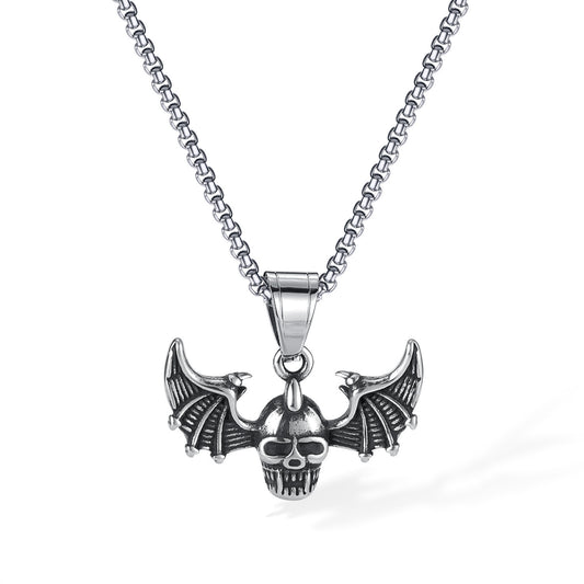 Stainless Steel Vintage Bat Wings Pendant Necklaces