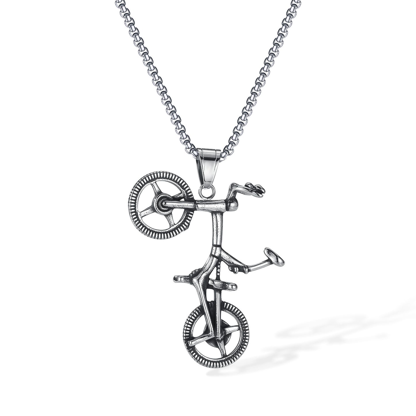 Stainless Steel Vintage Bike Pendant Necklaces