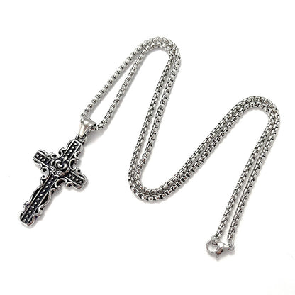 No.10 Stainless Steel Vintage Cross Pendant Necklace / KJ0206