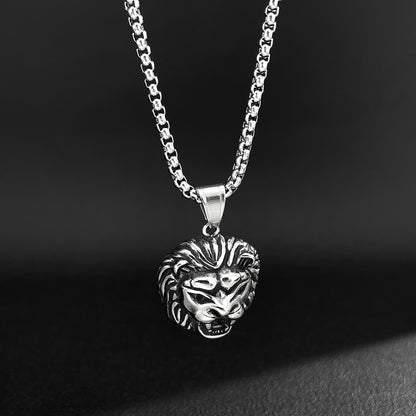 Stainless Steel Vintage Lion Pendant Necklaces