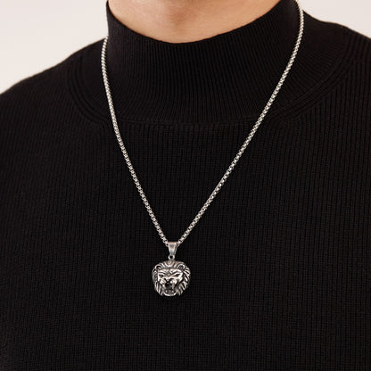Stainless Steel Vintage Lion Pendant Necklaces
