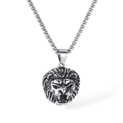 Stainless Steel Vintage Lion Pendant Necklaces