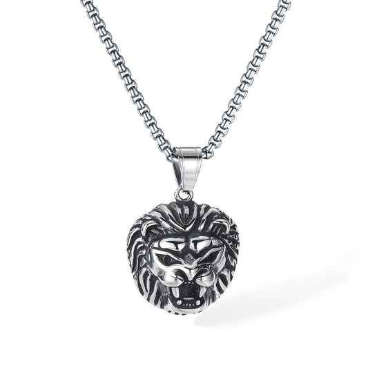 Stainless Steel Vintage Lion Pendant Necklaces