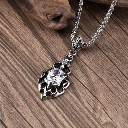 Stainless Steel Vintage Pendant Necklace / 25003032
