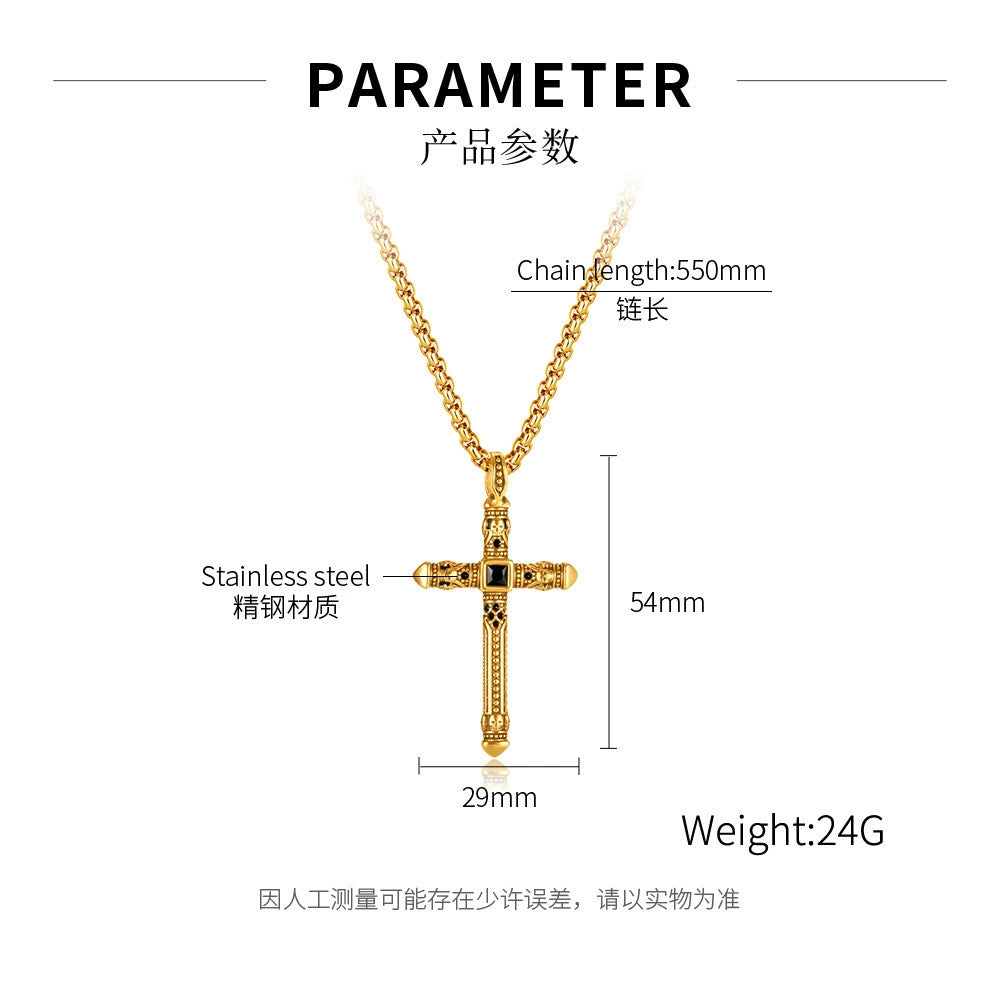 Stainless Steel Vintage Punk Style Pendant Necklace / KJ0188