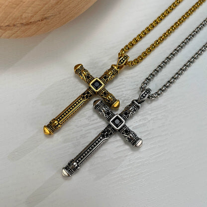 Stainless Steel Vintage Punk Style Pendant Necklace / KJ0188