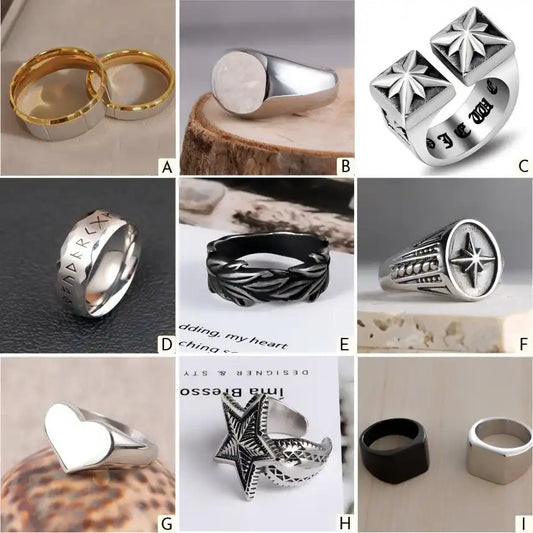 Stainless Steel Vintage Rings / 25203003