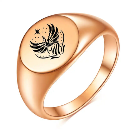 Stainless Steel Vintage Signet and Band Rings / 25205004
