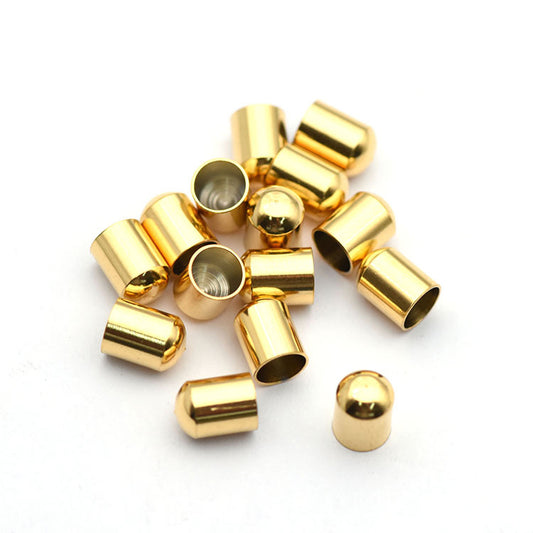 Gold Plated Round Head Crimp End Caps (pack of 200) / CC0001