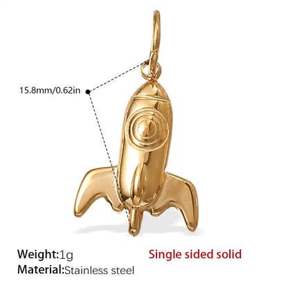 Stainless steel 18K gold plated bow heart pendant / 25504024