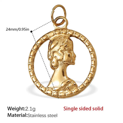 Stainless steel 18K gold plated bow heart pendant / 25504024