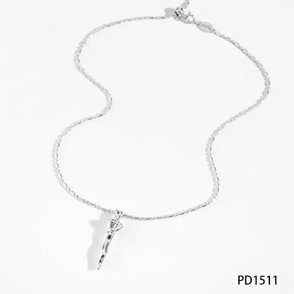Stainless steel Beaded Trendy Crown Pendant Necklace / 25003057