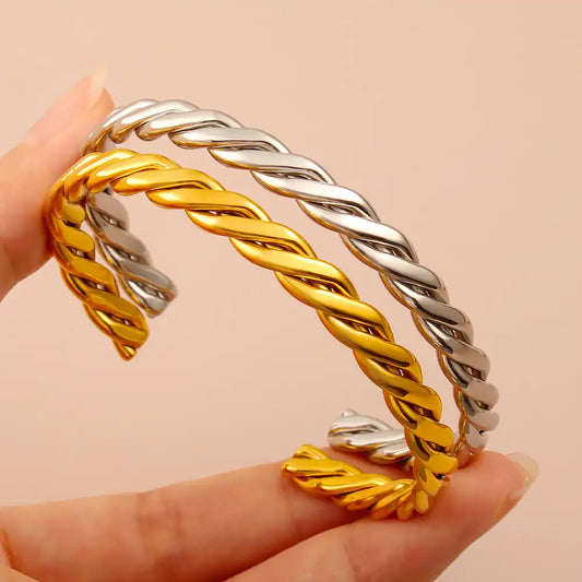 Stainless steel Braided Cuff bracelet / 25303069