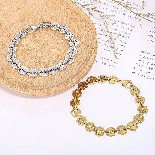 Stainless steel Mechanical gear interlocking Bracelet / 25303071