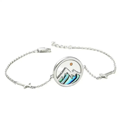 Stainless steel Necklace with simple shell inlay / 25003049