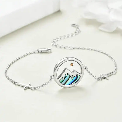 Stainless steel Earrings with simple shell inlay / 25104001
