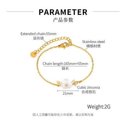 Stainless steel camellia design bracelet / 25303065